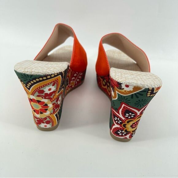 SHEIN Women’s Colorful Paisley Floral Slip-On Platform Wedge Sandals Size 8.5 - Picture 7 of 14